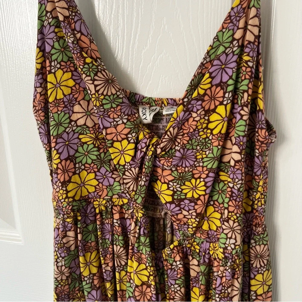 ROXY Evening Glow Again Floral Sleeveless Dress-Root Beer | XL - Picture 6 of 10